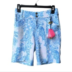 Lilly Pulitzer Luxletic Toile Me About It Bettina UPF 50+ Women's Shorts 4 NWT
